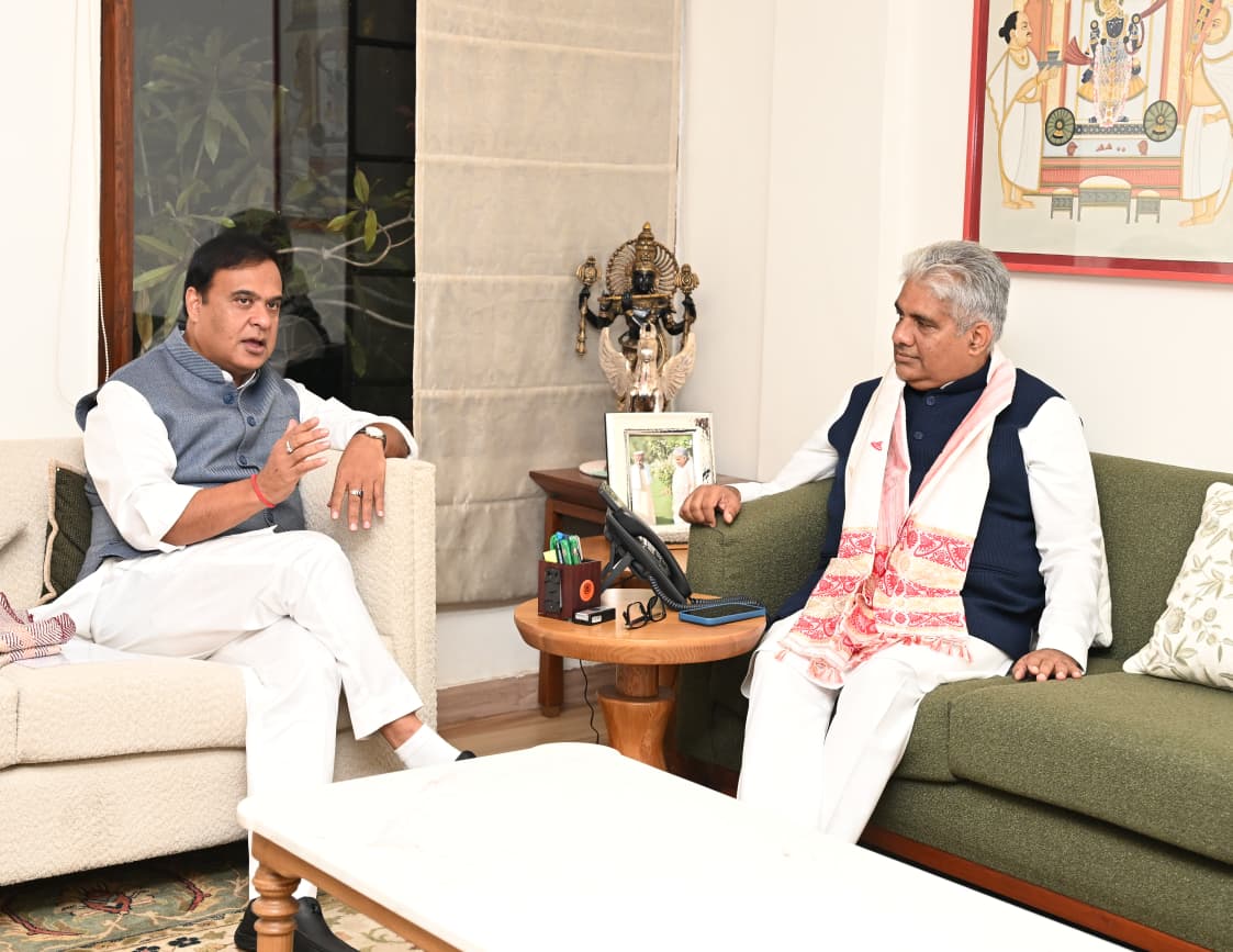 Himanta Biswa Sarma Meets Union Minister Bhupender Yadav to Boost Sustainable Development Efforts