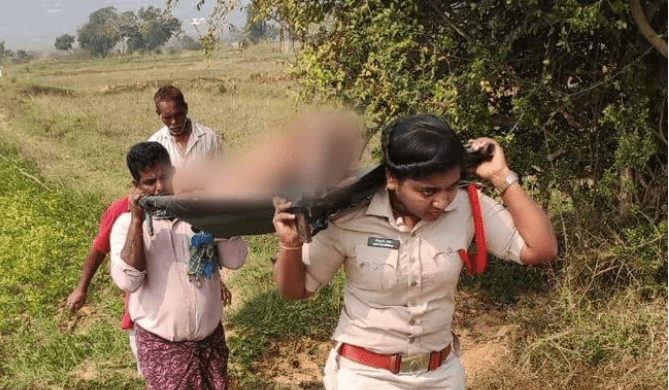 Salute to woman-power: Female cop carries dead body for last rites after being denied help