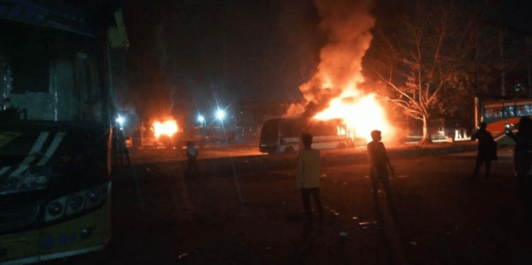Major fire outbreak at Guwahati’s ISBT, two buses gutted