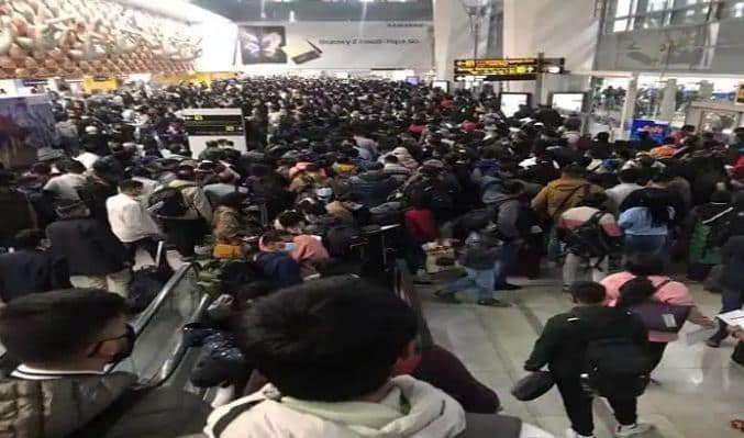 Omicron Scare: Images of chaos and commotion in Delhi airport go viral on social media