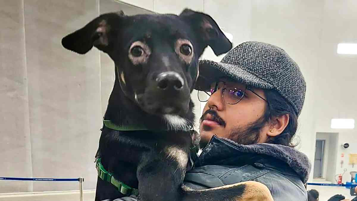 Indian student who refused to return without his pet dog 'Maliboo' in Ukraine returns home