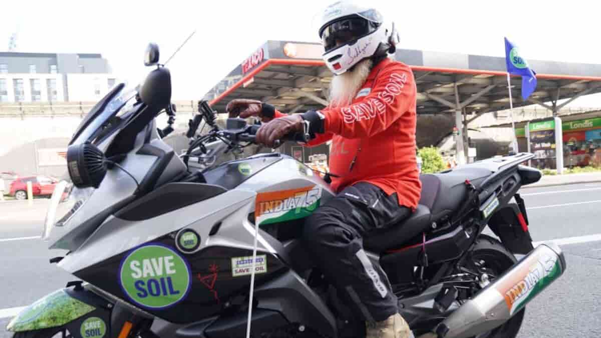 Sadhguru started 30,000 km solo ride from UK to India on a BMW K1600 GT Bike