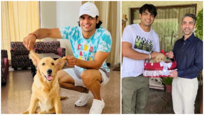 Olympic medalist Neeraj Chopra posts adorable photos of himself with his cute dog Tokyo; Abhinav Bindra reacts