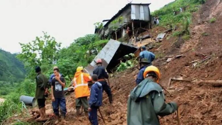 A rain-triggered landslide in Meghalaya has killed at least two people