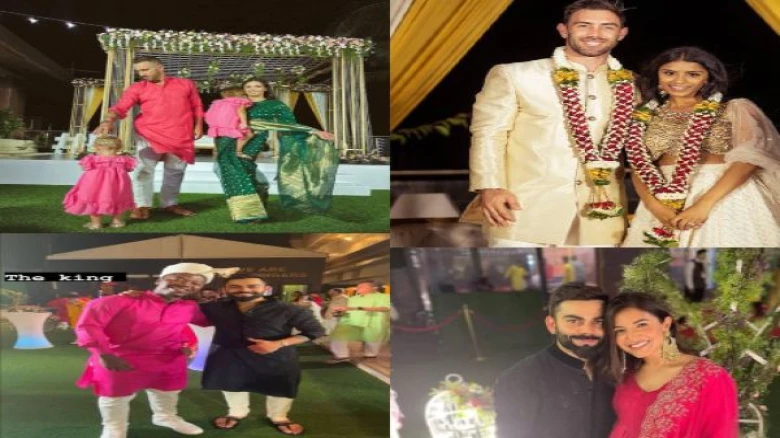 Check out Faf du Plessis' Indian outfit and King Kohli's dance at Glenn Maxwell's wedding bash