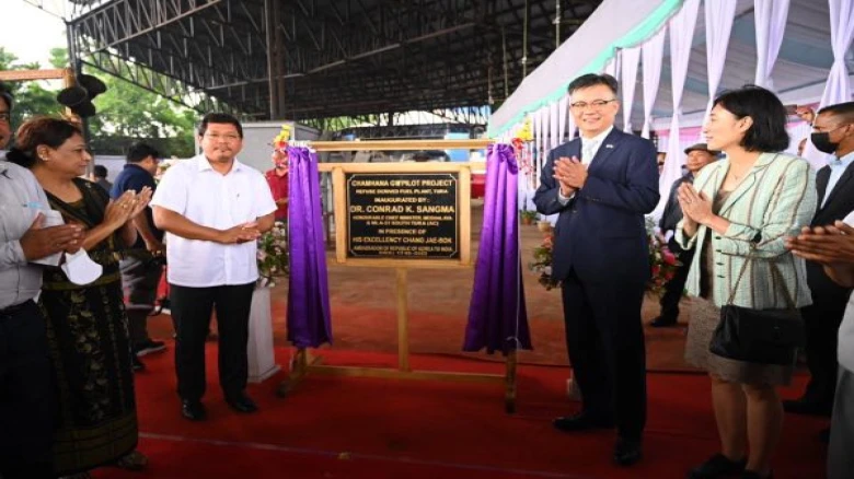 Conrad Sangma inaugurates India's first recycle fuel plant in Tura in the presence of the Korean Ambassador