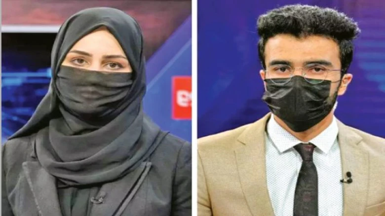 After the Taliban decree for female newsreaders, male anchors wear masks on air