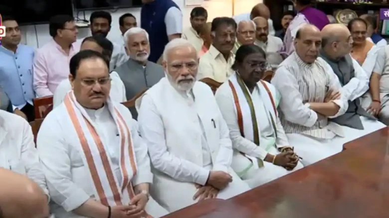 NDA Candidate Draupadi Murmu files her nomination for the Upcoming Presidential Election in the presence of PM Modi and Amit Shah