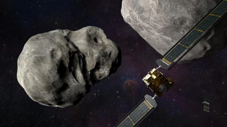 In the first test of planetary defence, NASA's DART spacecraft successfully collides with asteroid Dimorphos.
