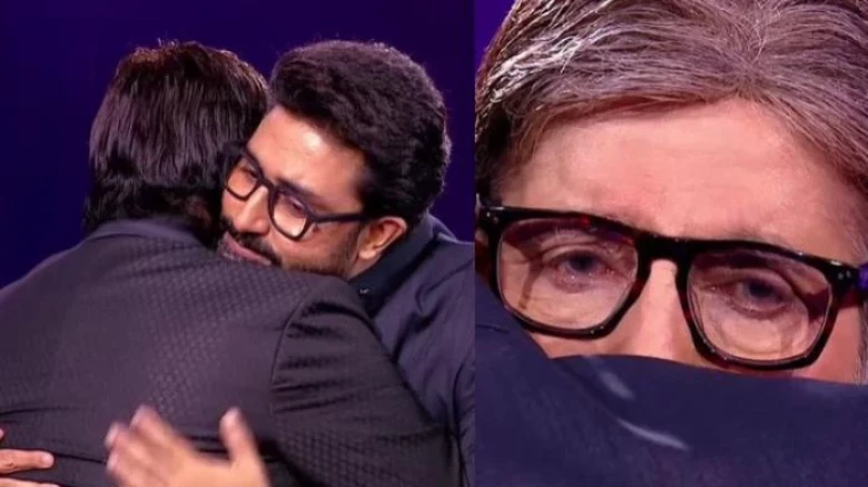Amitabh Bachchan turns Teary-Eyed as Son, Abhishek Bachchan pays him a surprise visit on ‘KBC 14’