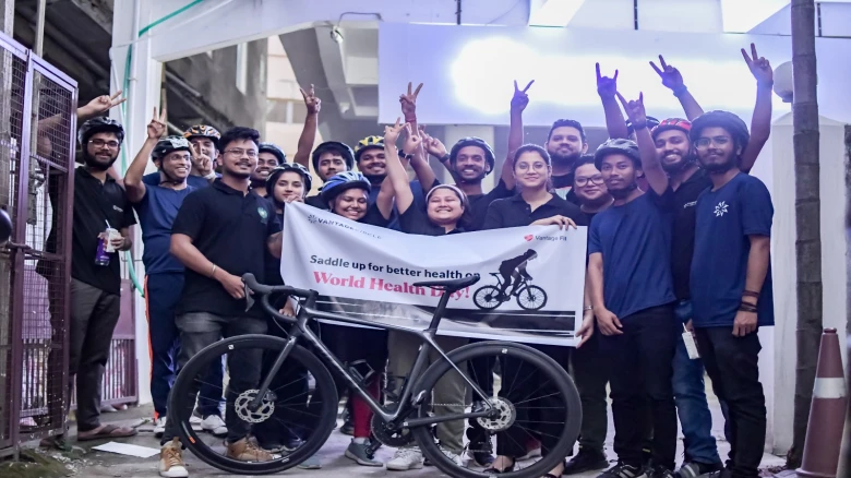 Vantage Circle Employees Pedal their Way to a Healthier Lifestyle on World Health Day