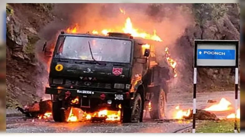 Jammu & Kashmir: An Army truck was fired on by terrorists in Poonch, killing five soldiers
