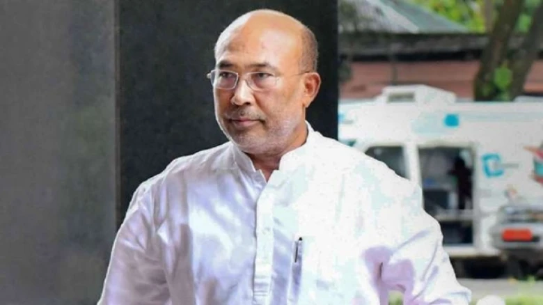 An unruly mob sets Manipur CM N Biren Singh's event venue on fire before his visit