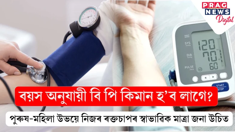 বয়স অনুযায়ী বি পি কিমান হ’ব লাগে?  পুৰুষ-মহিলা উভয়ে নিজৰ ৰক্তচাপৰ স্বাভাৱিক মাত্ৰা জনা উচিত
