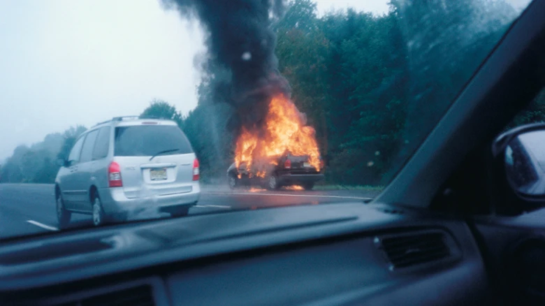 Family makes miraculous escape when their Scorpio catches fire in Dibrugarh Town