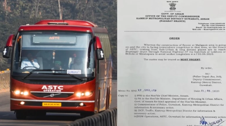 Assam: ASTC buses entering Guwahati get an order for not using the Maligaon Route