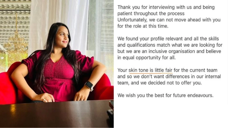 Bizarre! Woman rejected for a job for being 'too fair'