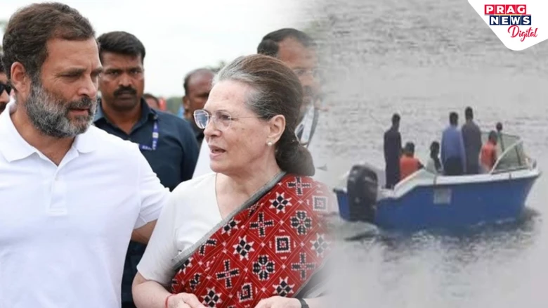 Sonia Gandhi takes boat ride in Srinagar's Nigeen Lake, to join Rahul Gandhi