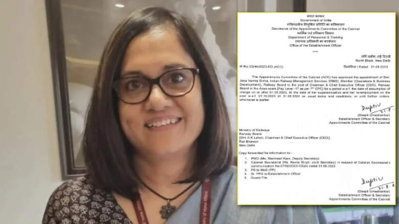 Govt appoints Jaya Verma Sinha as first woman CEO, chairperson of Railway Board