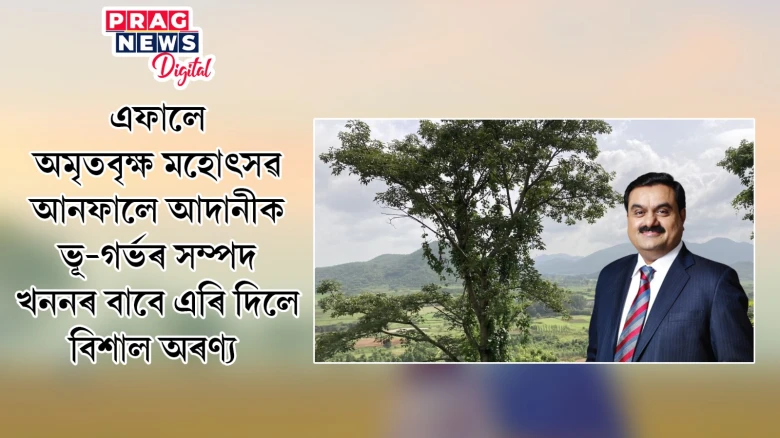 এফালে অমৃতবৃক্ষ মহোৎসৱ আনফালে আদানীক ভূ-গৰ্ভৰ সম্পদ খননৰ বাবে এৰি দিলে বিশাল অৰণ্য