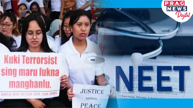 Manipur: NEET aspirants demand to lift up the ban on the internet in Imphal