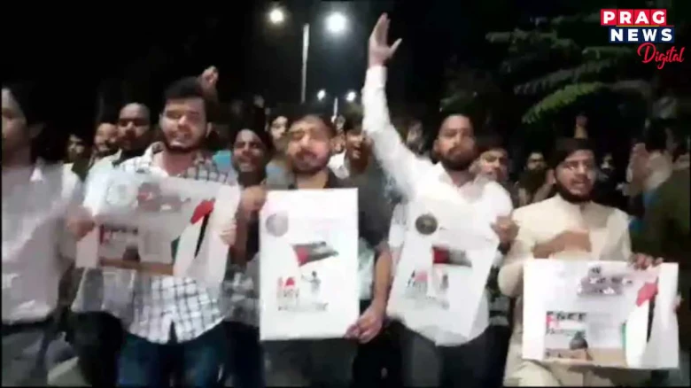 পেলেষ্টাইনৰ সমৰ্থনত সমদল উলিওৱাৰ বাবে আলিগড় মুছলিম বিশ্ববিদ্যালয়ৰ শিক্ষাৰ্থীৰ বাবে ৰুজু গোচৰ