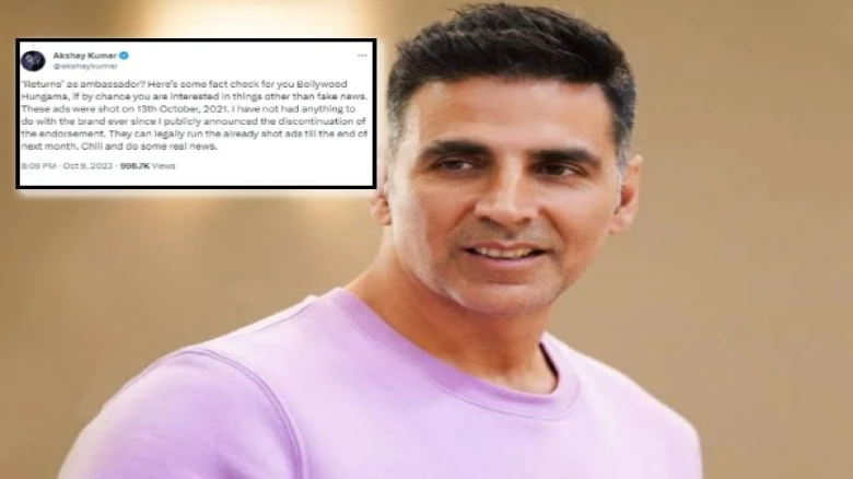 Akshay Kumar says 'fake' reacting to reports of his 'return' as pan masala ambassador