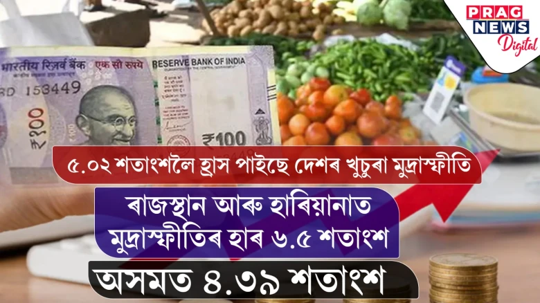 দেশত হ্ৰাস পাইছে খুচুৰা মুদ্ৰাস্ফীতি; ৰাজস্থান আৰু হাৰিয়ানাত সৰ্বাধিক