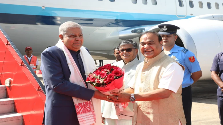 Vice-President Jagdeep Dhankar lands in Guwahati