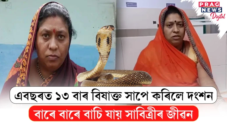 আচৰিত! এবছৰত ১৩ বাৰ বিষাক্ত সাপে দংশন কৰাৰ পাছতো বাচি আছে মহিলা