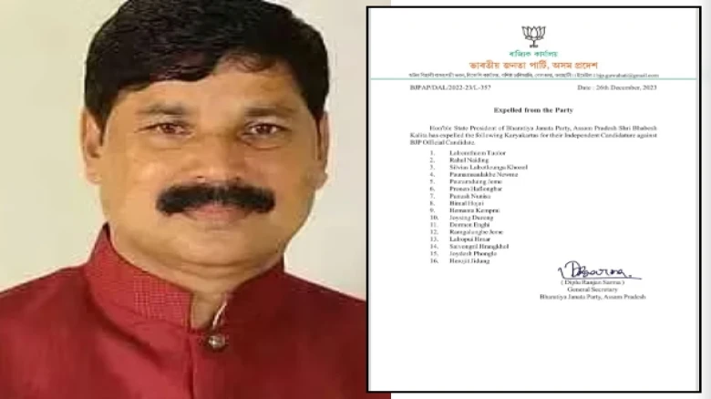Assam BJP President Bhabesh Kalita Expels 15 Members for Independent Candidature in DHAC Elections