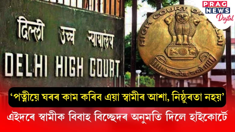 'পত্নীয়ে ঘৰৰ কাম কৰিব এয়া স্বামীৰ আশা,নিষ্ঠুৰতা নহয়' - এইদৰে স্বামীক বিবাহ বিচ্ছেদৰ অনুমতি দিলে হাইকোৰ্টে