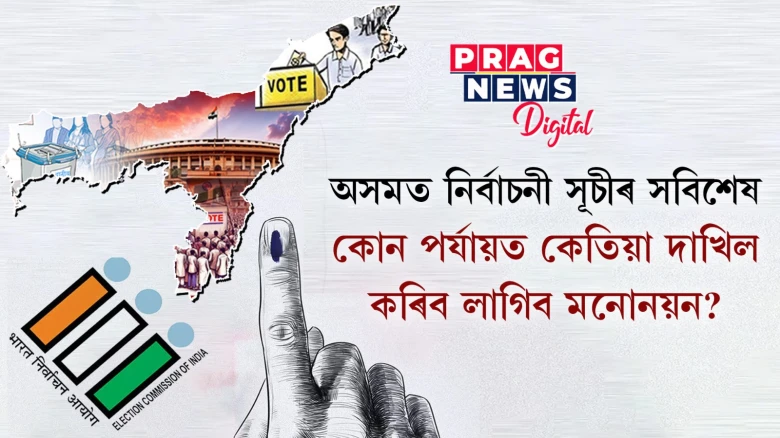 অসমত তিনিটা পৰ্যায়ত অনুষ্ঠিত হ’ব নিৰ্বাচন; মনোনয়ন পত্ৰ দাখিল আৰু প্ৰত্যাহাৰৰ সময় কেতিয়া?