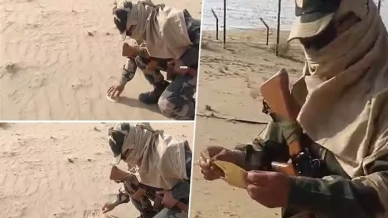 Assam CM shares video of Border Force Jawan in Rajasthan Roasts Papad in Hot Sand Amid Soaring Temperatures