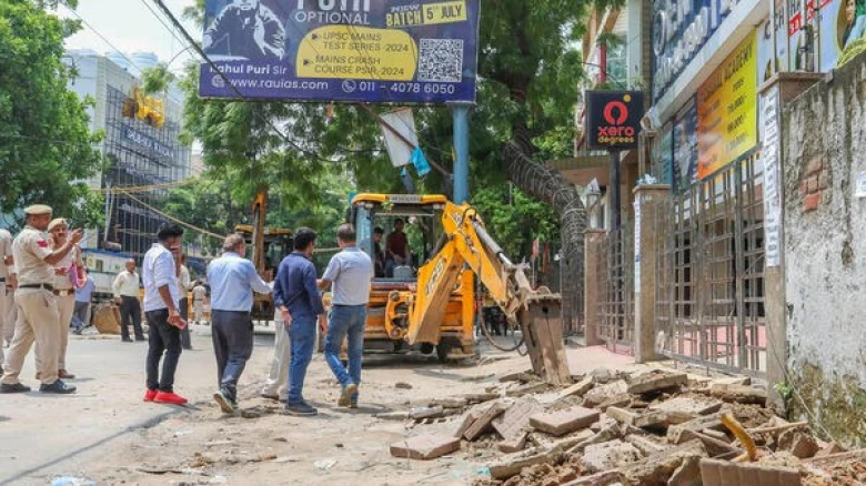 Delhi IAS Coaching Incident: MCD begins 'bulldozer action' to demolish illegal structures of institutes, 5 more arrested