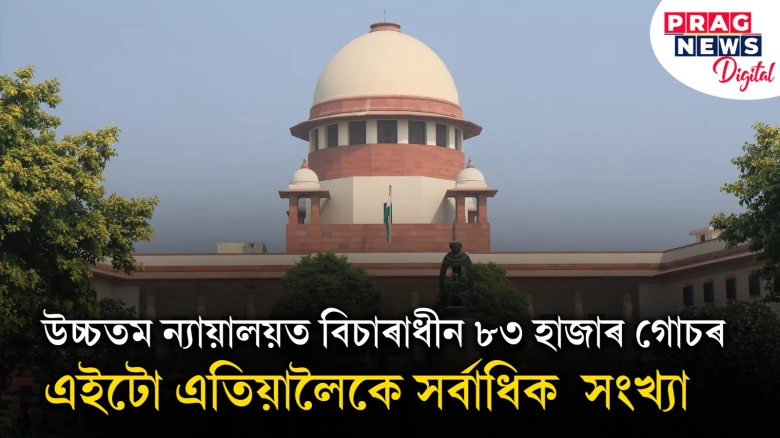 উচ্চতম ন্যায়ালয়ত বিচাৰাধীন ৮৩ হাজাৰ গোচৰ ; এইটো এতিয়ালৈকে সৰ্বাধিক গোচৰৰ সংখ্যা
