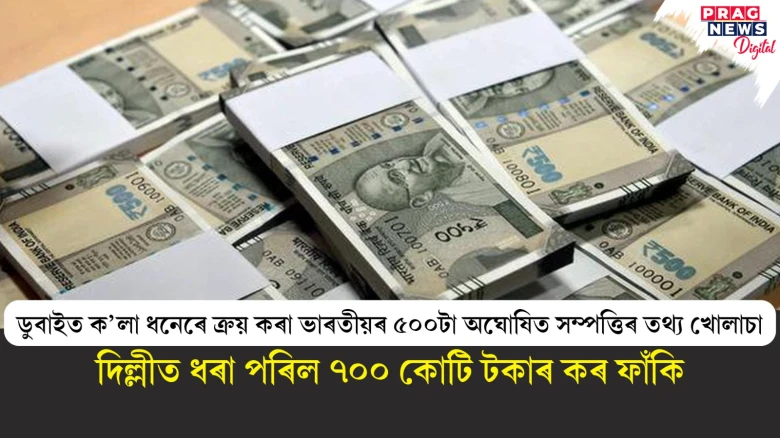 ডুবাইত ক’লা ধনেৰে ক্ৰয় কৰা ভাৰতীয়ৰ ৫০০টা অঘোষিত সম্পত্তিৰ তথ্য খোলাচা ; দিল্লীত ধৰা পৰিল ৭০০ কোটি টকাৰ কৰ ফাঁকি