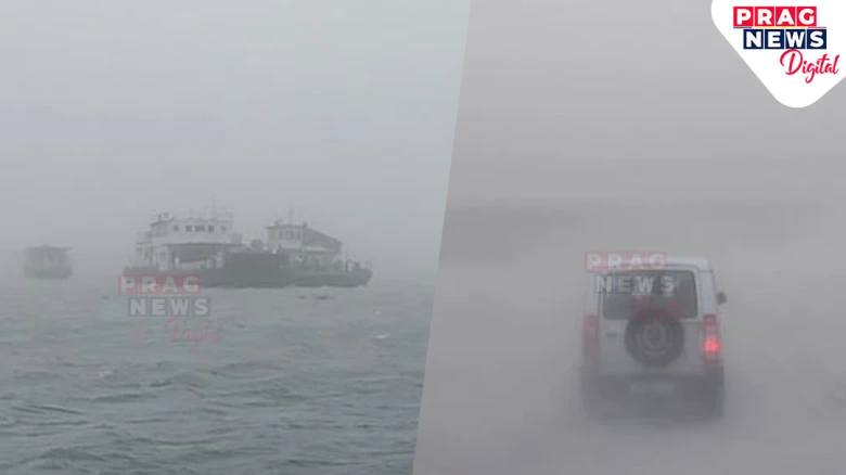 Fierce Dust Storm Hits Majuli, Ferries Drift Uncontrolled on the Brahmaputra
