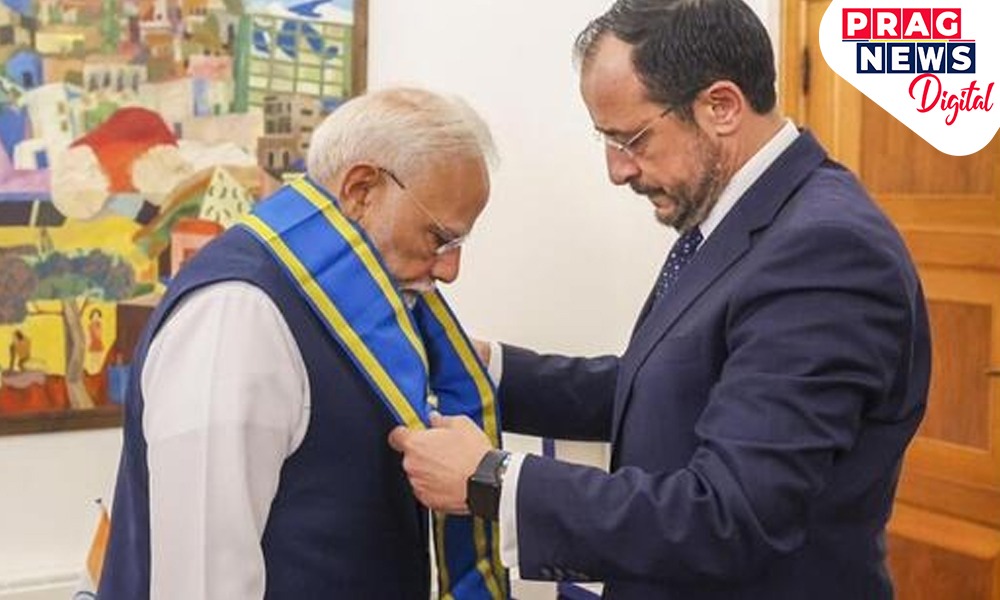 চাইপ্ৰাছৰ সৰ্বোচ্চ অসামৰিক সন্মান প্রদান প্রধানমন্ত্রী মোদীক