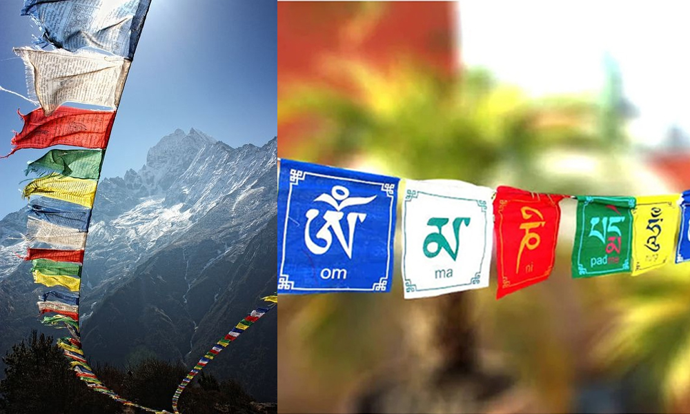 "Om Mani Padme Hum": Tibetan Prayer Flags Carrying Messages of Peace and Compassion