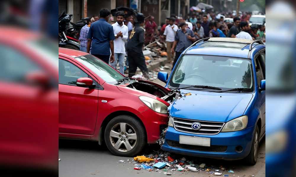 High-Speed Crash in Guwahati’s Nalapara Leaves Four Injured