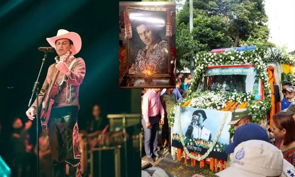 কাইলৈ প্ৰাণৰ শিল্পী জুবিন গাৰ্গৰ অন্ত্যেষ্টিক্ৰিয়া ; সৰুসজাইৰ পৰা সোণাপুৰলৈ জুবিনৰ অন্তিম যাত্ৰা