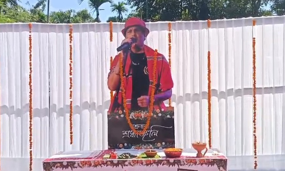 চাবুৱাত জনতাৰ শিল্পী গাৰ্গৰ আবক্ষমূৰ্তিৰ আধাৰশিলা স্থাপন