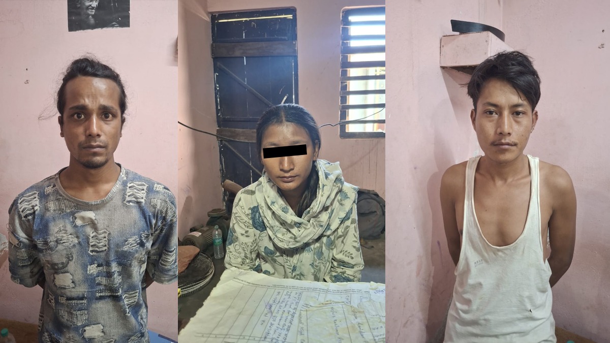 শোণিতপুৰৰ বালিপৰাত এগৰাকী যুৱতী আৰু দুজন যুৱকক সন্দেহযুক্ত হেৰ'ইন আৰু বহু পৰিমাণৰ আ-অলংকাৰসহ আটক