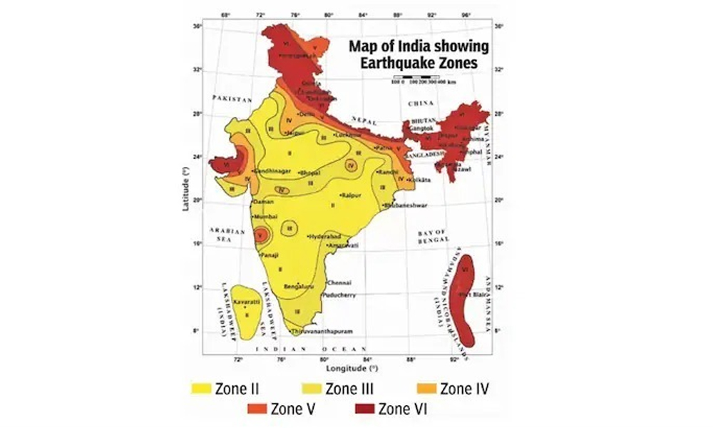 ভূমিকম্পৰ সৰ্বাধিক আশংকা থকা 'মণ্ডল-৬'ত উঃ পূর্বাঞ্চল, কেইবা দশকৰ পাছত ভূঁইকঁপৰ মণ্ডল মানচিত্র প্রকাশ