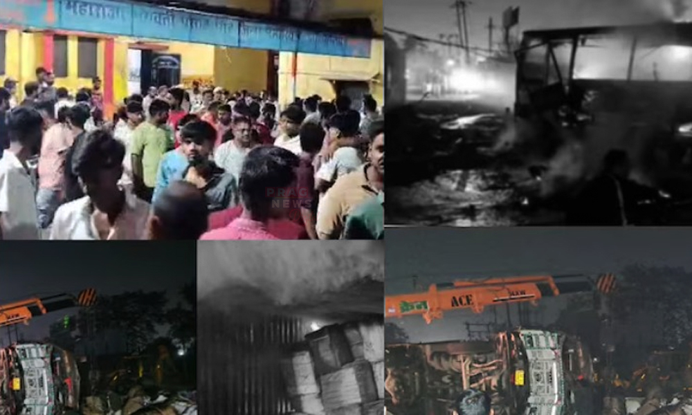 উত্তৰ প্ৰদেশৰ বলৰামপুৰত ভয়ংকৰ দুৰ্ঘটনা; ট্ৰাকত খুন্দা মাৰি বাগৰিল যাত্ৰীবাহী বাছ