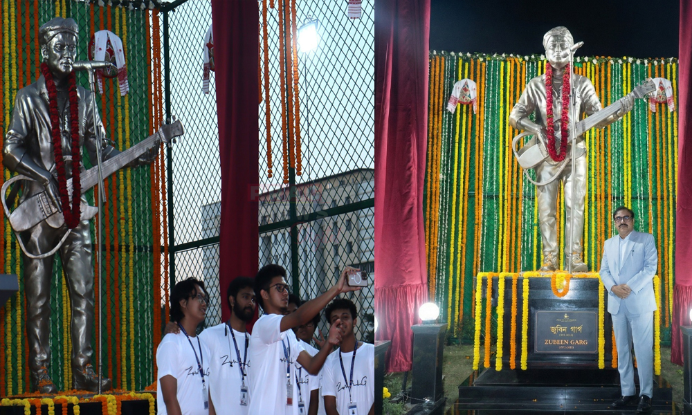 Life-Size Statue of Zubeen Garg Unveiled at Royal Global University Campus