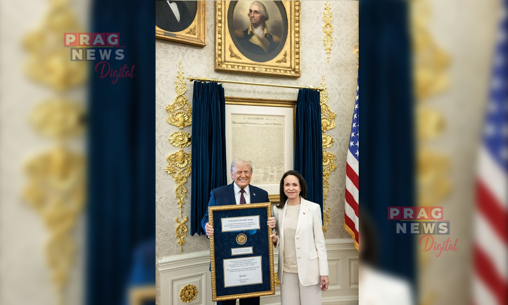 Machado Presents Nobel Peace Prize Medal to Trump in Symbolic White House Gesture
