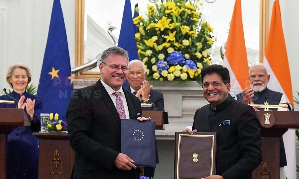 ইতিহাসৰ সৰ্ববৃহৎ চুক্তিত স্বাক্ষৰ; ইউৰোপীয়ান ইউনিয়ন-ভাৰতৰ সম্পৰ্কৰ নতুন অধ্যায়