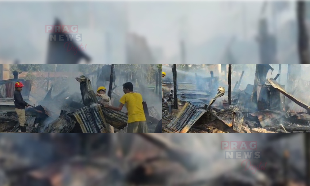 Massive Fire Breaks Out in Lumding, Homes Reduced to Ash Near Officers’ Colony